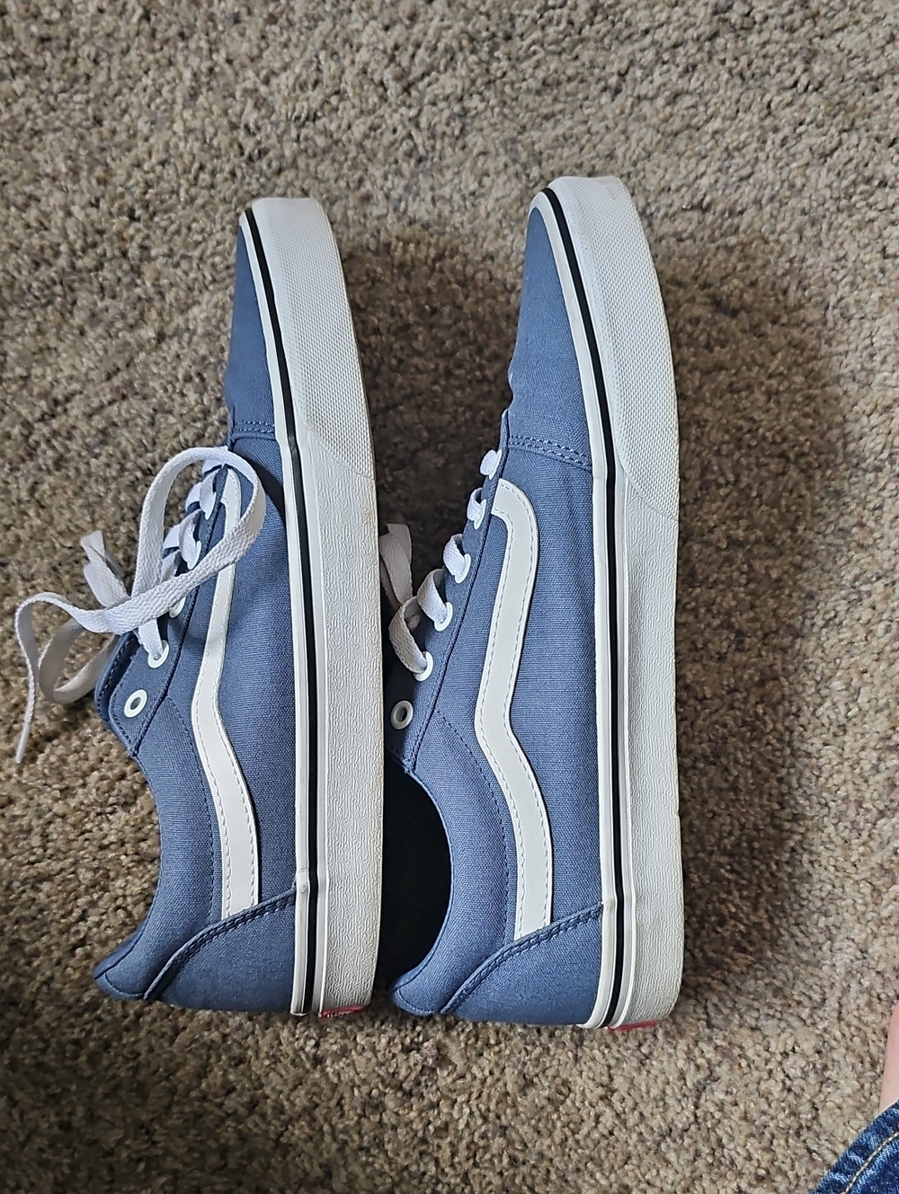 Vans Blue and White Old Skool Low Top Sneakers